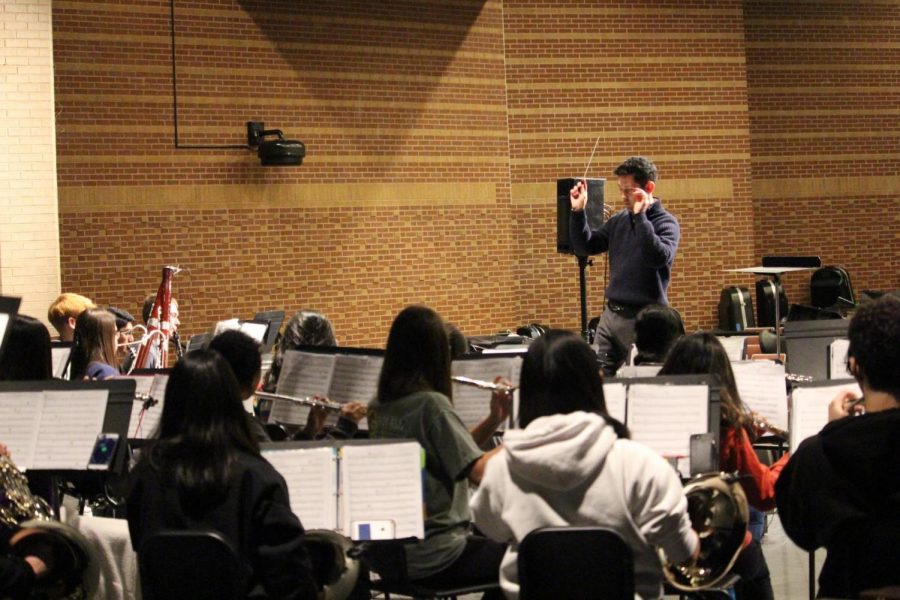 Coppell band rehearses as a full band before the first-ever Coppell High School Ensemble Festival. The festival is at CHS from 5-9 p.m. tonight.