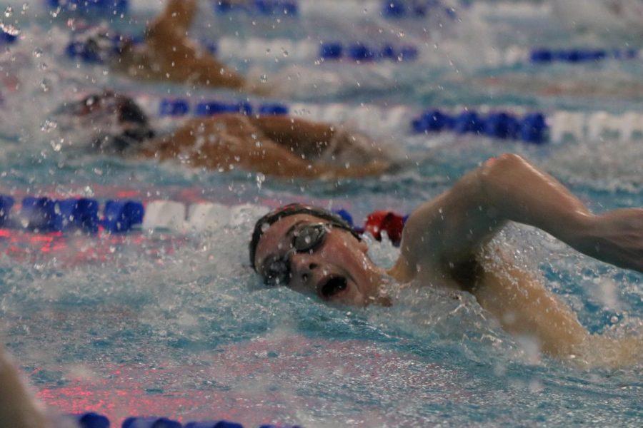 Coppell+junior+Cole+Tramel+competes+in+the+boys+500-yard+freestyle+consolation+finals+at+the+Class+6A+Region+II+Swimming+and+Diving+Meet+on+Saturday+at+the+Lewisville+ISD+Westside+Aquatic+Center.+Tramel+currently+holds+three+school+records%2C+for+the+200-yard+freestyle%2C+the+500-yard+freestyle+and+the+400-yard+freestyle+relay.+