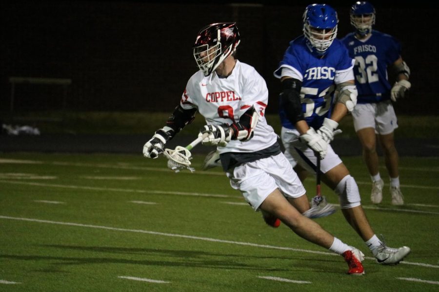 Coppell+senior+midfielder+Max+LaMendola+sprints+across+the+field+on+Thursday+at+Coppell+Middle+School+North.+The+Cowboys+defeated+Frisco%2C+15-7.