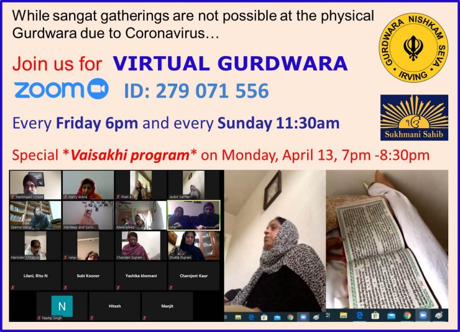 Gurdwara Nishkam Seva has switched to a virtual gurdwara, where attendees read Sikh scriptures and discuss. While a virtual gurdwara does not allow for the congregational aspects of the Sikh faith, people have joined the sessions from Canada and India as well. Photo courtesy Harbhajan Singh 