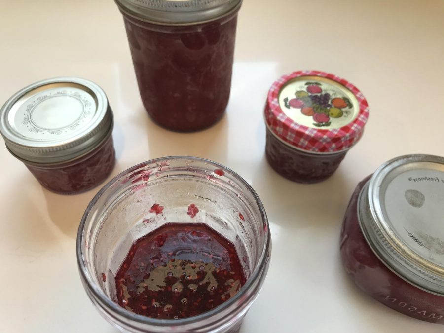 Jars of jam sit on The Sidekick staff member Blanche Harris’s kitchen counter on April 6. While home during COVID-19 shelter-in-place orders, Blanche and her family have been following a family tradition of making homemade jam. 