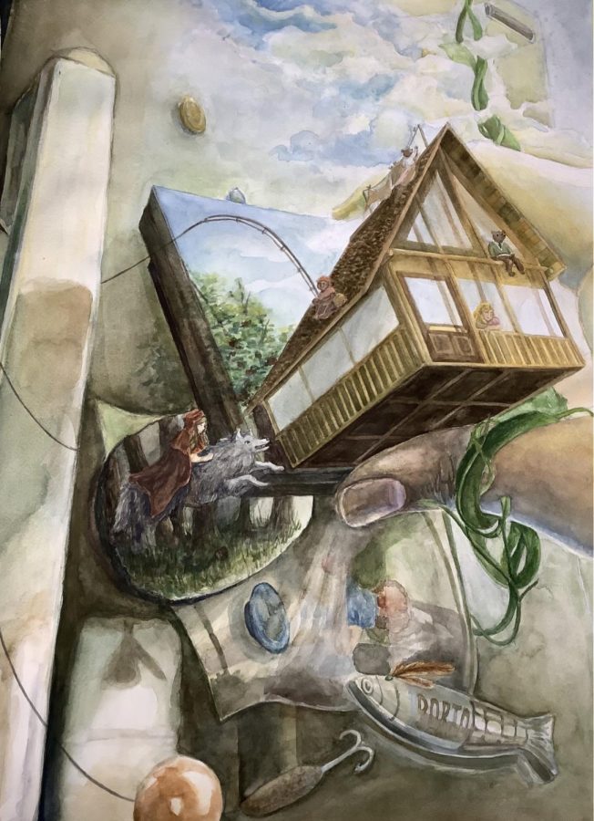 CHS9 student Ashley Zhang’s artwork is inspired by the magnets on her refrigerator and an experience at a national park. Zhang is one of four Coppell students whose artworks received a gold seal at the state VASE competition.