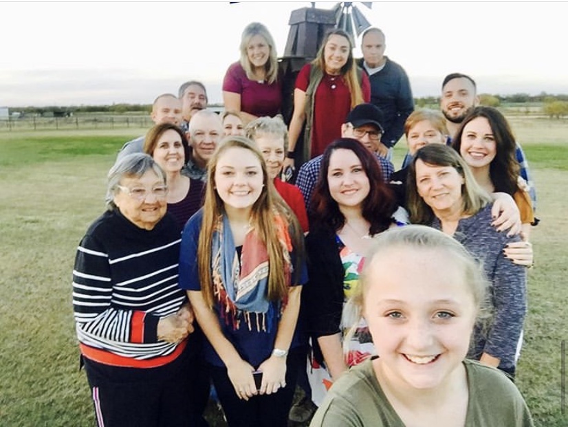 Denton resident Jean Reed, grandmother of Coppell High School special education teacher Brooke Coch, stands with several other family members. Reed died on April 10 of coronavirus, leaving behind a legacy of standing by and taking care of her family and loved ones.
