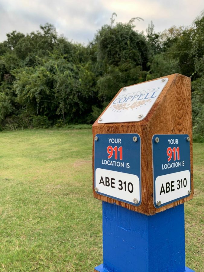 Emergency trail markers in local areas include colors and number-and-letter codes that help emergency responders pinpoint particular locations when responding to calls. 36 emergency trail markers were recently installed along Andy Brown Park and Campion Trails in Coppell. 