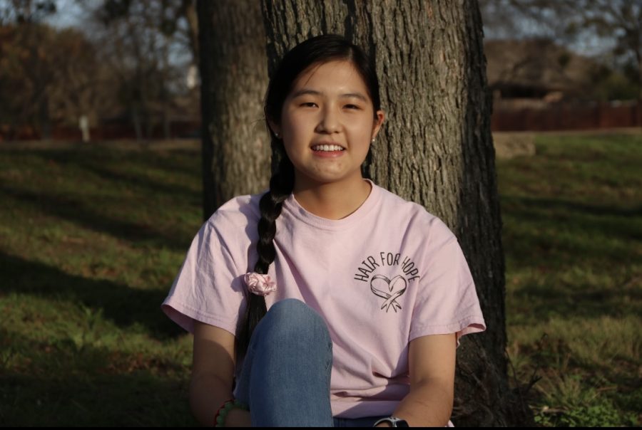 Coppell High School senior Rachel Sun established the Hair for Hope Club in August at CHS to donate hair to organizations such as Wigs for Kids. Sun fundraises by creating and selling hair accessories. Photo by Angelina Liu