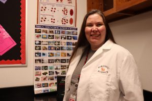 Coppell High School forensic science teacher Sandy Kirkpatrick has been teaching forensics for four years. Kirkpatrick majored in criminal justice and used to be a DNA analyst for the University of North Texas Center of Human Identification. 