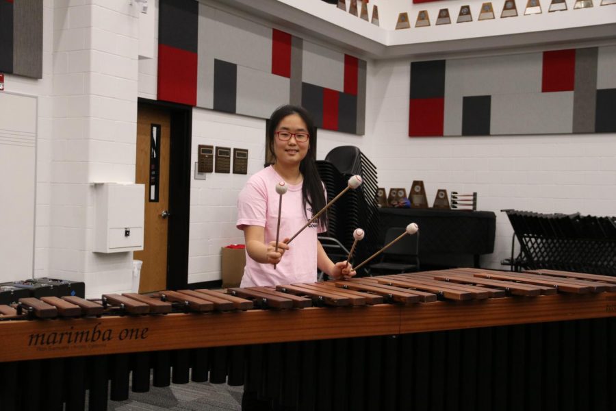  Coppell senior Lily Lee plays percussion instruments in the CHS band. As the senior class president, has taken on various leadership positions throughout high school and will be attending Northwestern University in the fall.