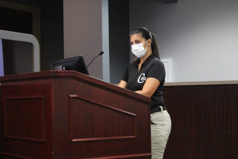 During Monday’s Coppell ISD Board of Trustees meeting, district coordinator of safety and security Rachael Freeman discusses a routine audit of security procedures in all CISD facilities.