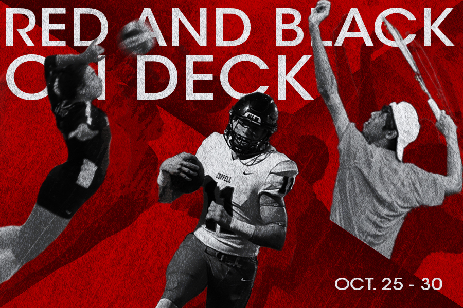 Red+and+Black+on+Deck+is+a+Sidekick+series+detailing+the+next+week+of+Coppell+varsity+sports.+It+will+be+posted+every+Monday.