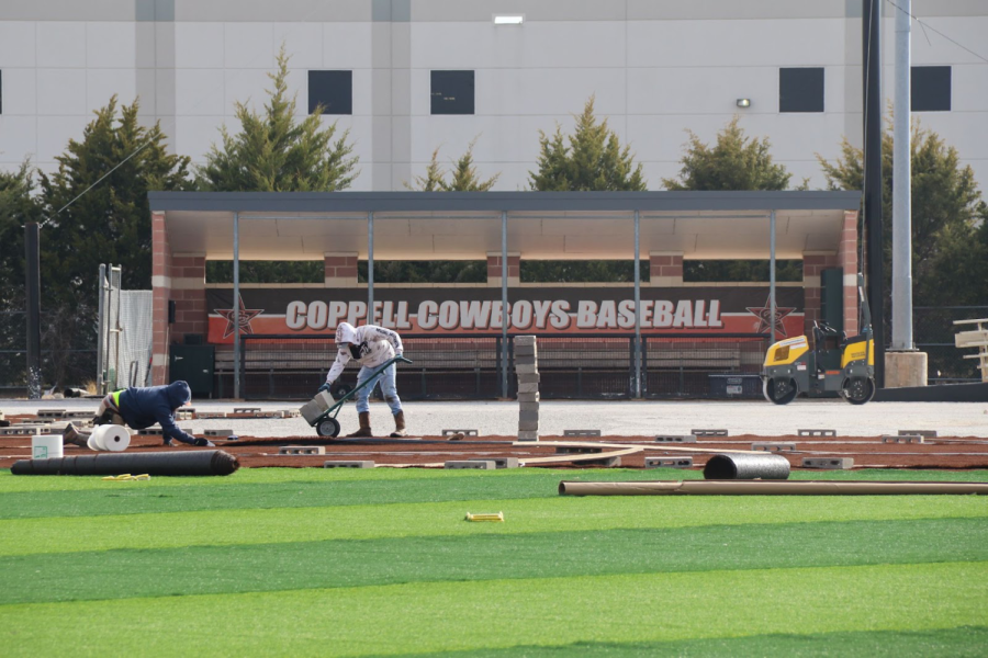 The+Coppell+ISD+Baseball%2FSoftball+Complex+is+undergoing+several+renovations%2C+including+replacing+the+former+grass+fields+with+turf+to+handle+rain+and+extreme+weather+conditions.+The+renovations+are+expected+to+be+completed+by+February.+