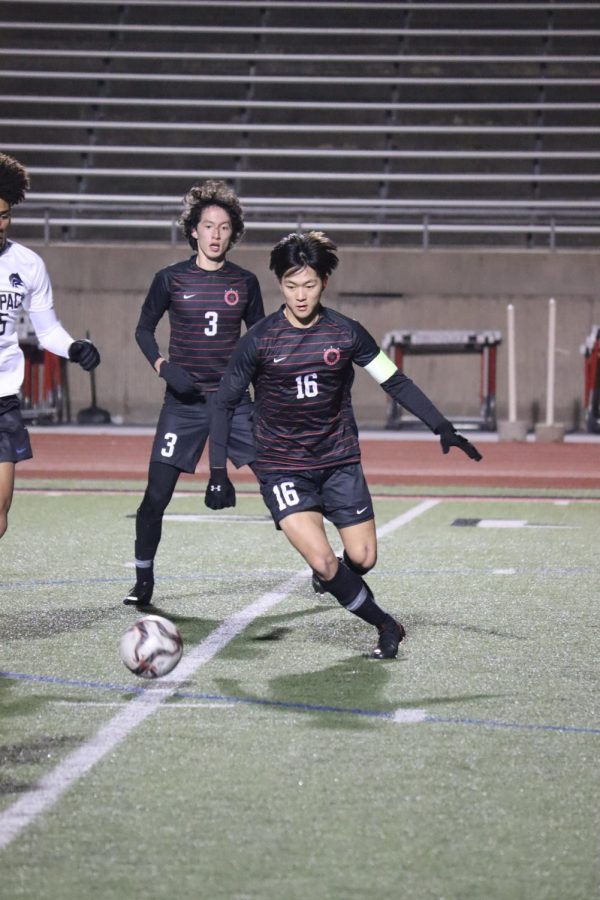 Coppell+senior+defender+Bryson+Chen+plays+in+Tuesday%E2%80%99s+soccer+match+against+Plano+West.+The+Cowboys+beat+the+Wolves%2C+3-1.+Photo+courtesy+Macy+Jarrell