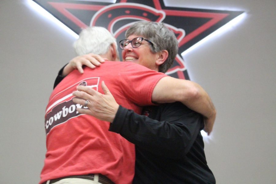 Coppell+High+School+Principal+Laura+Springer+has+worked+in+Coppell+ISD+for+37+years.+For+her+service%2C+she+was+awarded+the+Cliff+Long+Leadership+Award+on+Jan.+29.