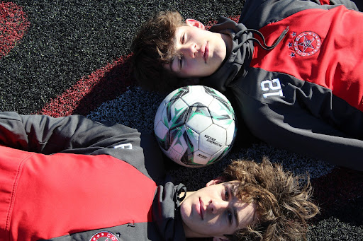 Coppell senior captain Walker Stone and sophomore Sam Stone grew up playing soccer from a young age due to the importance of the sport in their family. Though the brothers practiced together when they were younger, this year marks the first time they have played on the same team. Photo by Nandini Muresh