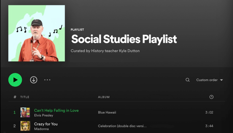 Coppell High School IB History of the Americas teacher Kyle Dutton creates a monthly playlist dedicated to each month’s holidays, events and celebrations. The playlist opens the social studies department’s staff meetings and promotes the department to faculty . 