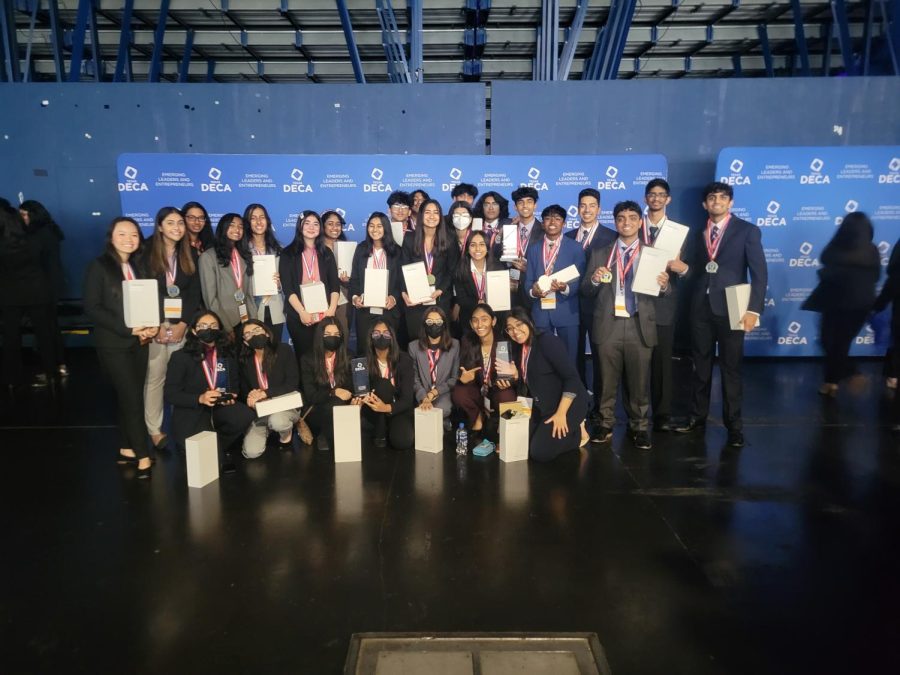 Coppell High School DECA members broke the school record of 17 International Career Development Conference qualifiers with 34 on Feb. 26 in Houston. ICDC qualifiers will travel  to Atlanta on April 23-27 to compete with international students. 