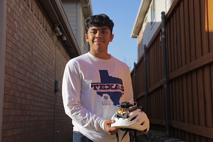Coppell High School sophomore Sarang Goel developed an Intelligent Vision System (IVY) for the visually impared, which helps blind people navigate and sense their surroundings. For the fourth year in a row, Goel placed in the top three at the Texas Science and Engineering Fair in March.
