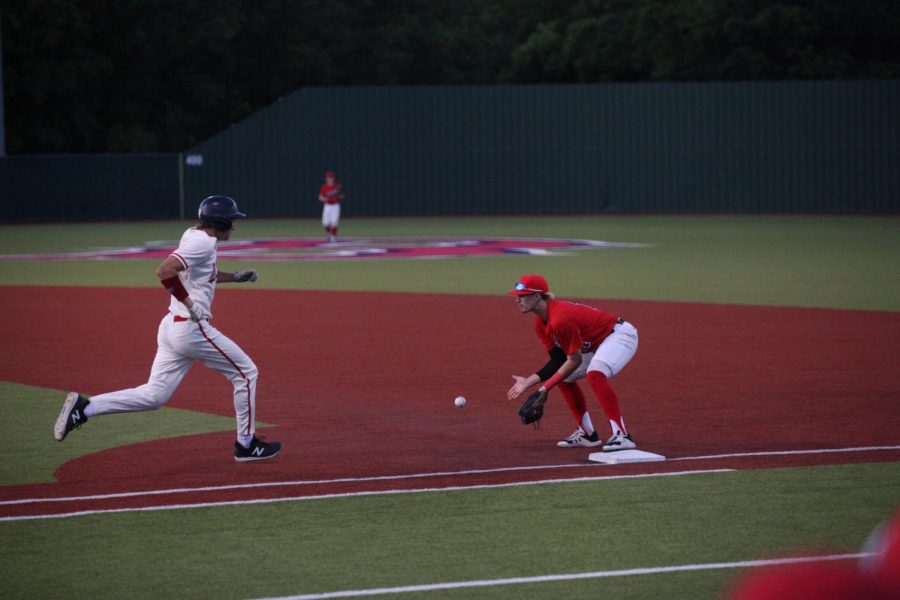Coppell junior second baseman Tanner Sever grounds out McKinney Boyd on Friday at Boyd in Game 1 of the Class 6A Region I bi-district playoffs. The Cowboys defeated Boyd, 3-2, in both games of the playoff series.