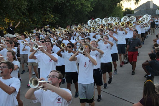 The Coppell High School Band starts the 2016 Homecoming Parade by playing the fight song. For the first time since 2019, Coppell ISD is having its Homecoming Parade on Wednesday.