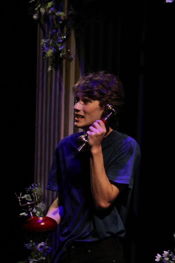 Coppell High School senior Jude Taylor as Orpheus calls Eurydice at the gates of the underworld  in the CHS Black Box Theater on Sunday. CHS Theatre put on its fall production “Eurydice” for the community on Oct. 28 - Oct. 30. Photo by Shrayes Gunna