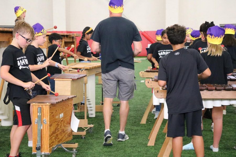 The Austin Elementary School Marimba Club performs at the Coppell ISD Community Tailgate on Friday. The tailgate in the CHS Field House was prior to Coppell’s 43-35 victory over Hebron at Buddy Echol’s Field.
