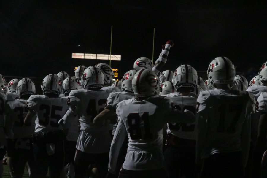 The+Coppell+football+team+takes+the+field+vs+the+Jaguars.+Coppell+faces+the+McKinney+Lions+in+the+playoffs+this+Friday+at+Buddy+Echols+Field.