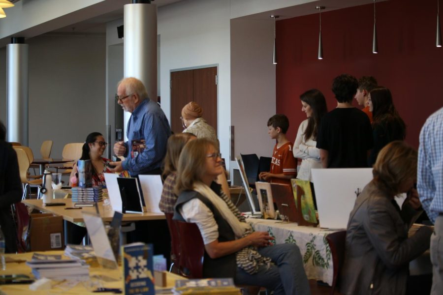 Coppell residents and authors gather at the Cozby Library and Community Commons for the Indie Author Fair. The Indie Author Fair, an event for local authors to connect and publicize their books, was Saturday at the Cozby Library and Community Commons.