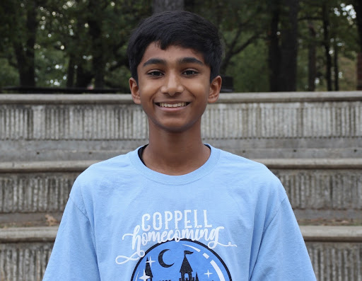 Coppell High School Student Council sophomore representative Tarun Amin was elected in October. Amin looks to bring the sophomore class together this school year through creating fun events.