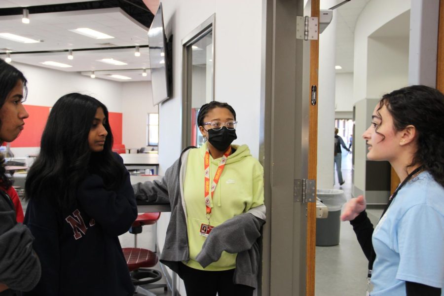 CHS9 Student Council member Julia Córdoba gives a tour of CHS9 to Coppell Middle School North students on Thursday. Coppell ISD middle school eighth graders visited CHS9 this week to tour its campus and ease their transition to high school. 