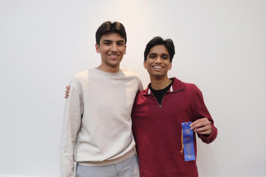 Coppell High School juniors Ameya Kulkarni and Praneeth Muvva placed first in Computational Biology at the Dallas Regional Science and Engineering Fair (DRSEF) on Feb. 18. Kulkarni and Muvva received direct qualification for the International Science and Engineering Fair as the top scorers. 