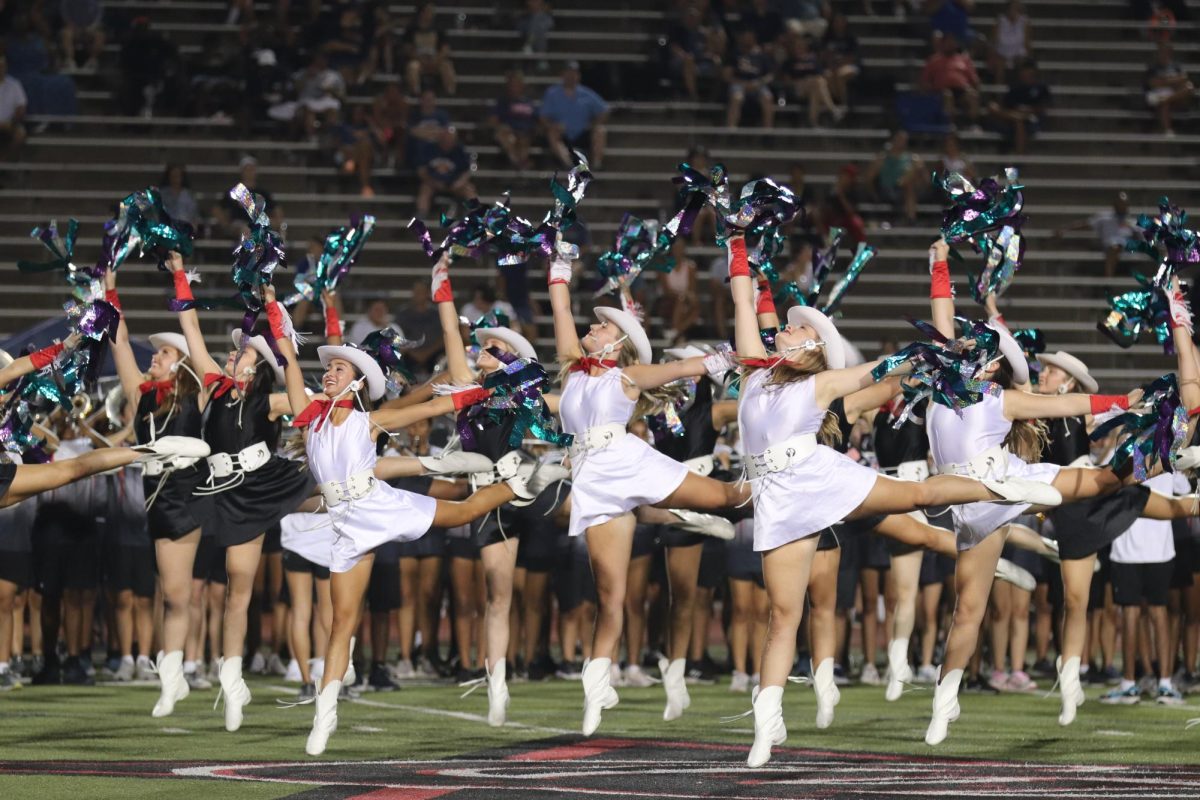 Coppell High School Lariettes perform during halftime on Friday at Buddy Echols Field. Coppell defeated Sachse, 44-41, in the season opener.