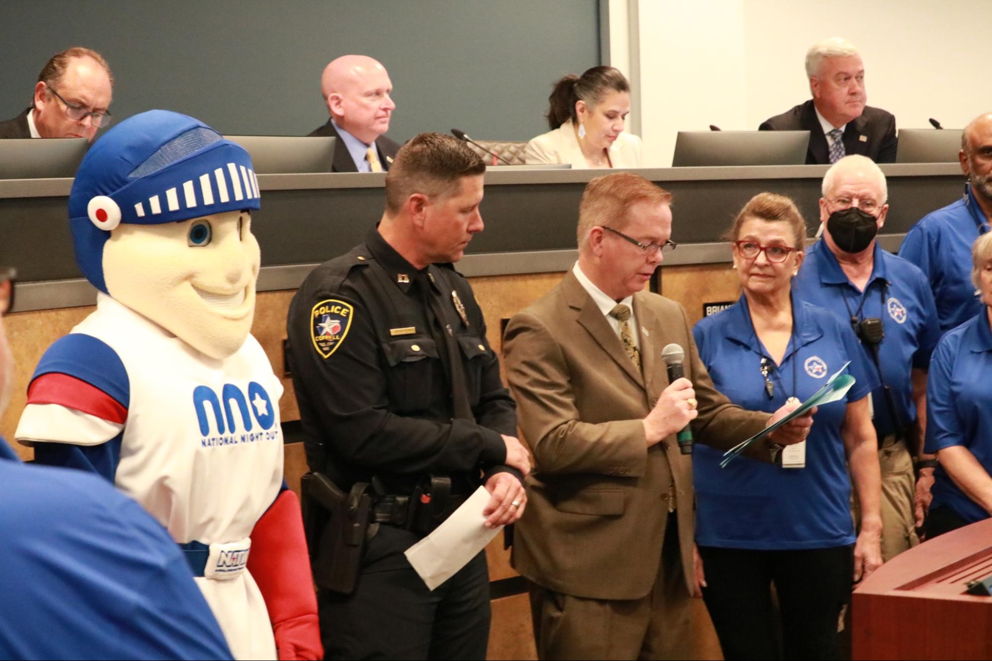 Coppell Mayor Wes Mays proclaims Oct. 3, 2023 to be “National Night Out,” a day celebrating the Coppell police and community ties in crime prevention. The Coppell City Council held its regular session on Tuesday in the council chambers at Town Center.