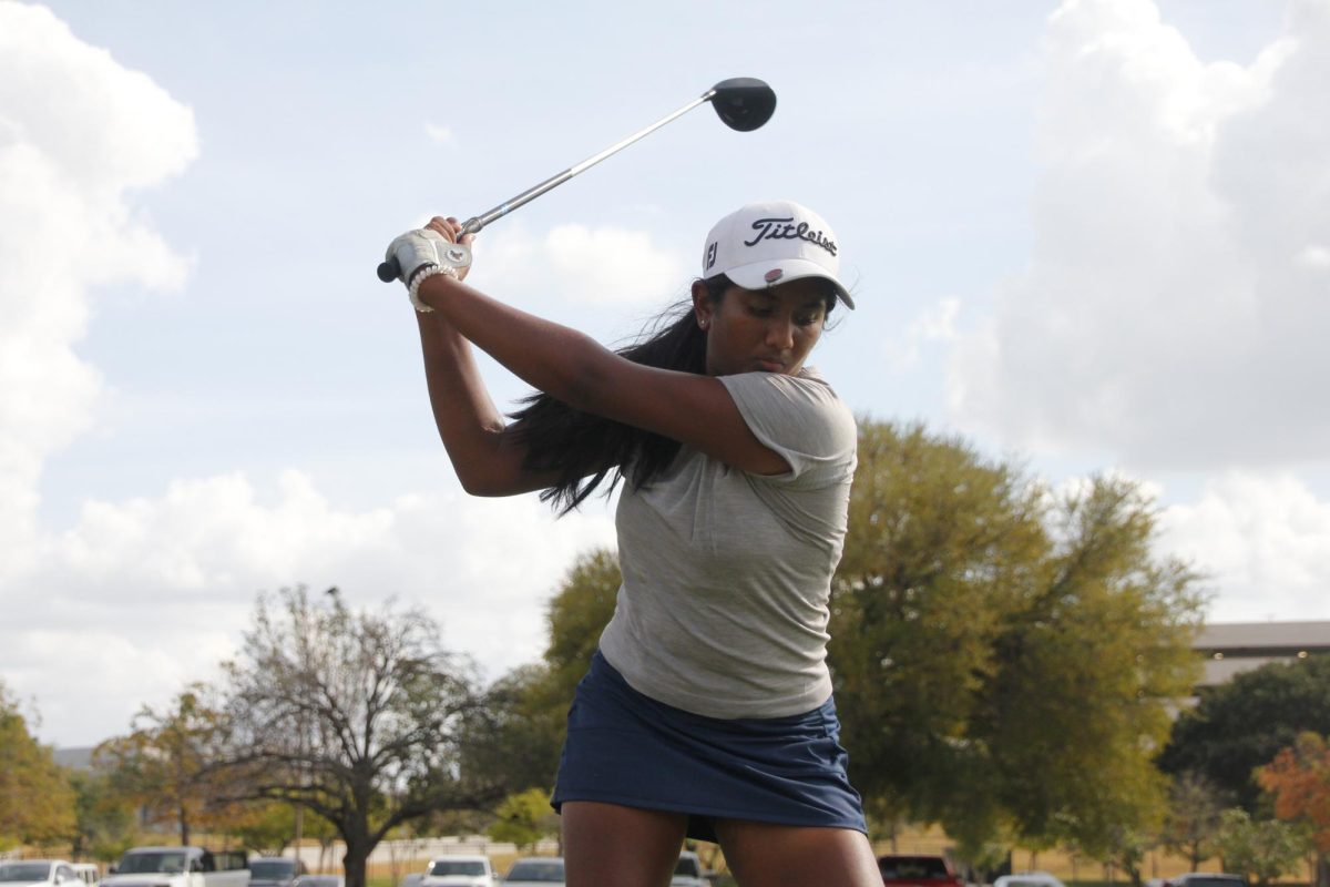 Coppell sophomore Nethra Sheri practices her drives at practice at Hackberry Creek Country Club in Irving on Wednesday. On Sep. 29-30, the Coppell girls golf team placed ninth in the Swing For the Cure tournament at Brackenridge Park in San Antonio.