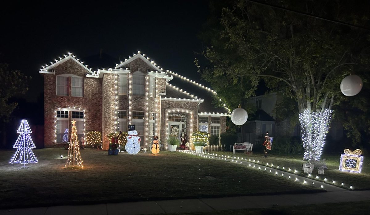 Coppell homes are lit up and adorned in winter decorations. Houses are decorated as the holidays arrive.