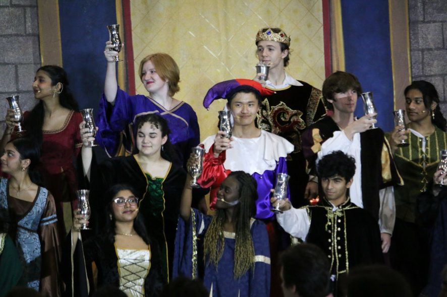 Coppell High School Madrigals welcome guests to the feast with a wassail toast. Coppell Choir hosted the 29th annual Madrigals Feast at the CHS Commons on Friday and Saturday.
