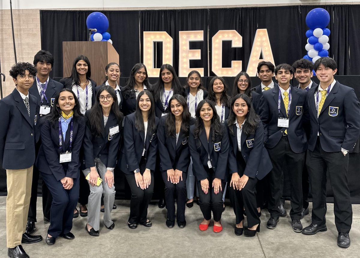 The Coppell DECA officer team participated in the District 11 Career Development Conference at the Irving Convention Center on Jan. 17. This year, 219 students from Coppell High School advanced to the Texas State Development Career Conference from Feb. 15-17 in Houston, beating the previous record of 197. Photo courtesy Richard Chamberlain. 
