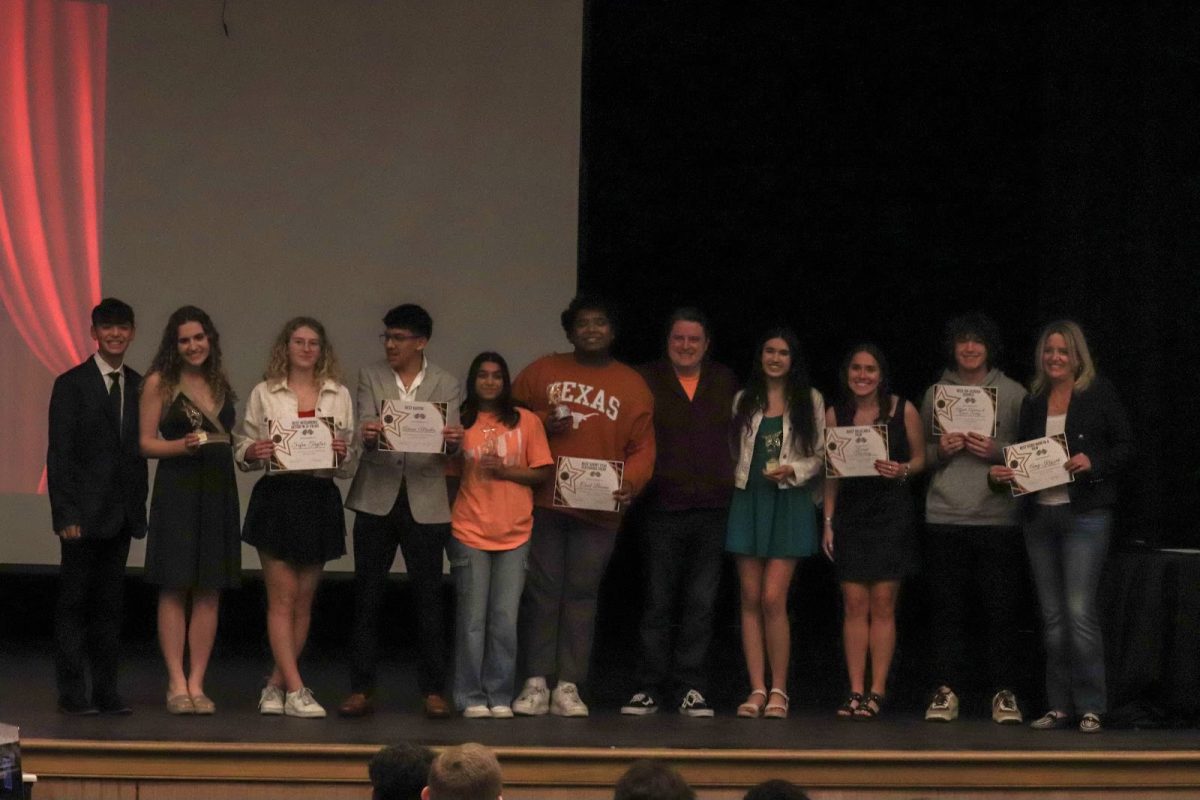 KCBY-TV Film Fest category winners receive their awards at the end of the film festival on Jan. 31 in the CHS Auditorium. The second annual KCBY Film Fest is a celebration for students interested in filmmaking and allows them to showcase their artistic expression and creativity.