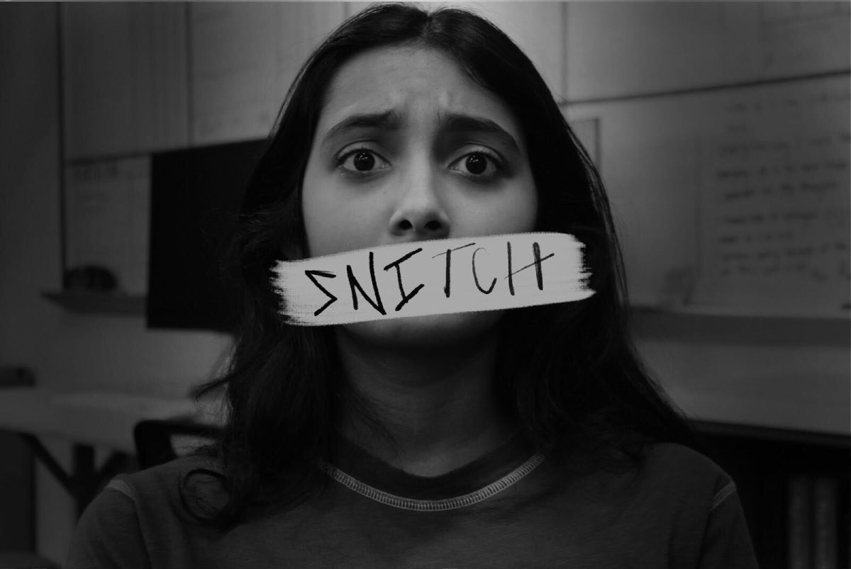 Coppell High School is known to many students for its cheating culture, with people who speak up about it often called “snitches.” The Sidekick staff designer Nrithya Mahesh explores why speaking up can be so scary at CHS, and brings attention to the injustice. Photo illustration by Aasritha Yanamala