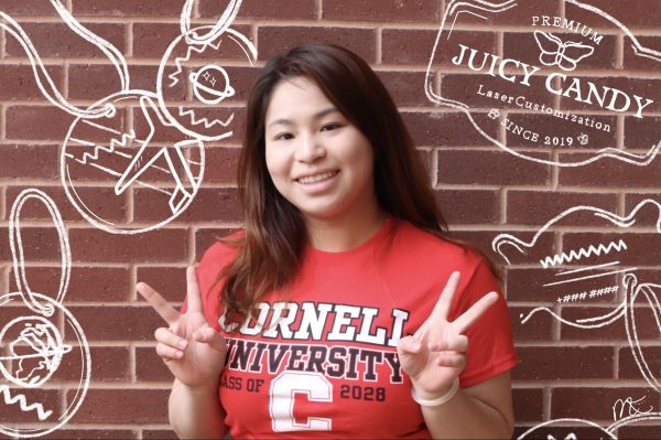 Coppell High School senior Ava Zhang develops her skills in pattern design, manufacturing and time management skills by expanding her online store, Juicy Candy. Zhang plans to attend Cornell University as a global development major. Photo illustration by Minori Kunte.