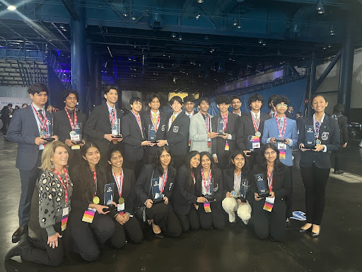 21 Coppell High School DECA Members qualified for the International Career Development Conference in Houston last week at the state conference. They advance to ICDC in Anaheim, Calif. from April 26-May 1 to compete against students globally. Photo courtesy Richard Chamberlain
