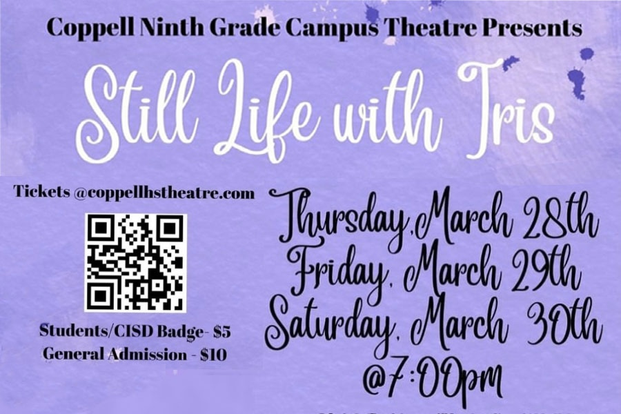 CHS9 theater performs its play “Still life with Iris” on opening night Thursday. The actors and producers have worked on the play since January and are excited to showcase their performance. Graphic courtesy CHS9 theater