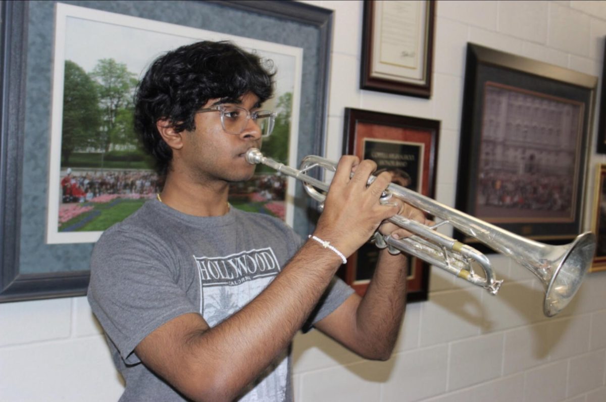 CHS9+student+Vibhav+Rajan+plays+the+trumpet+for+Coppell+Band.+Rajan+placed+third+for+his+trumpet+solo+and+earned+a+spot+as+the+only+Coppell+freshman+in+the+Texas+All-State+band.