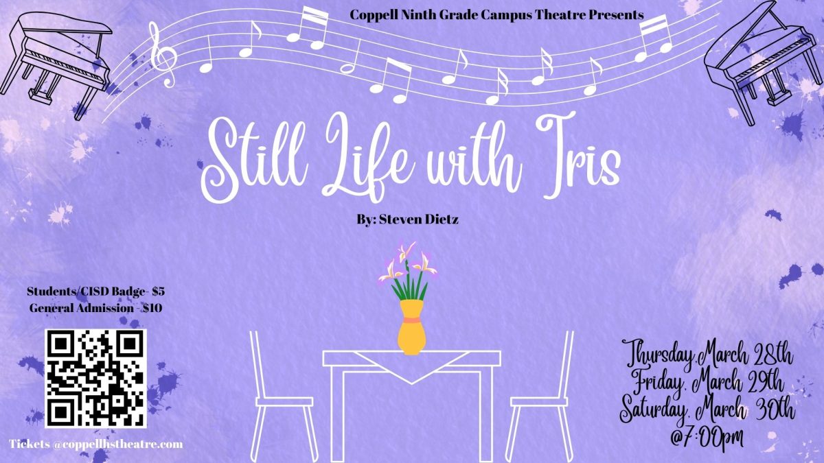 CHS9 theater performs its play “Still life with Iris” on opening night Thursday. The actors and producers have worked on the play since January and are excited to showcase their performance. Graphic courtesy CHS9 theater