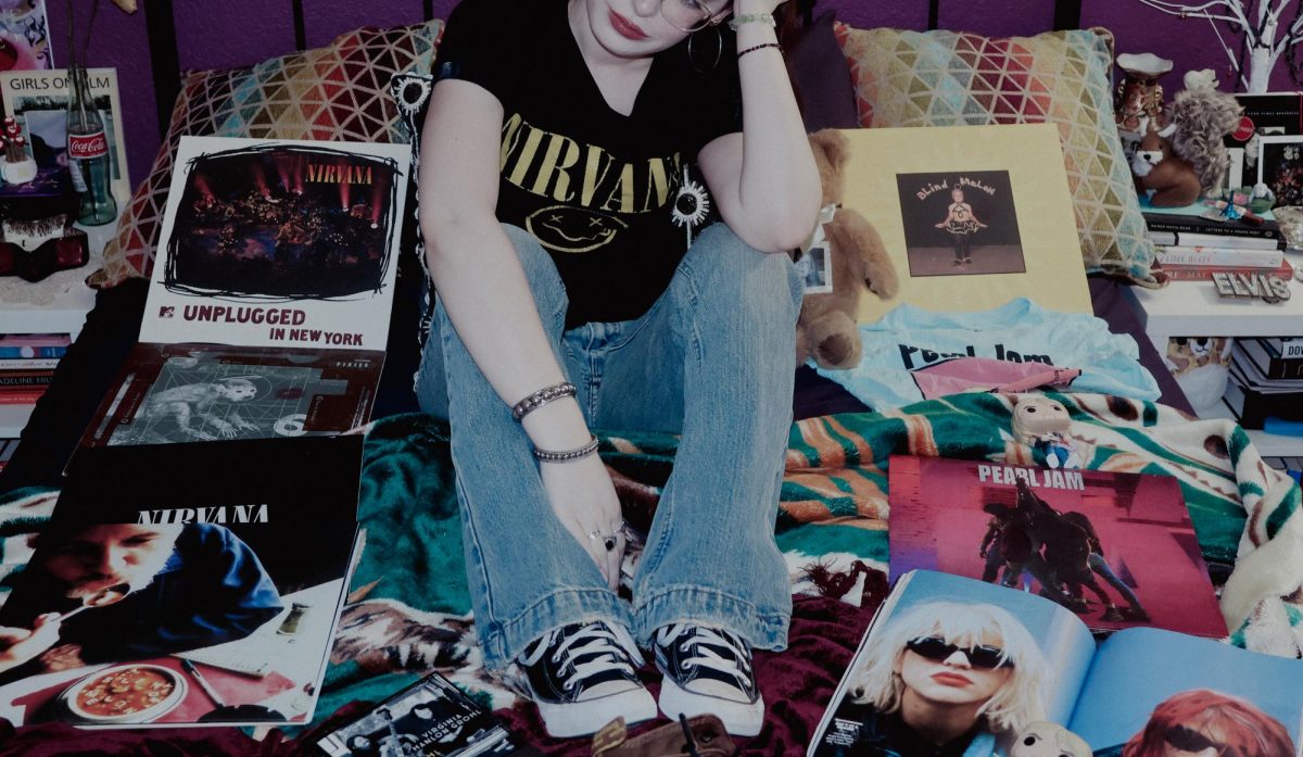 A lover of physical media, staff writer Marli Field has collected plenty of grunge memorabilia over the years including books, band merch and vinyls. Music is a defining part of Field’s life, and her history with grunge music has changed the way she views the art form forever.