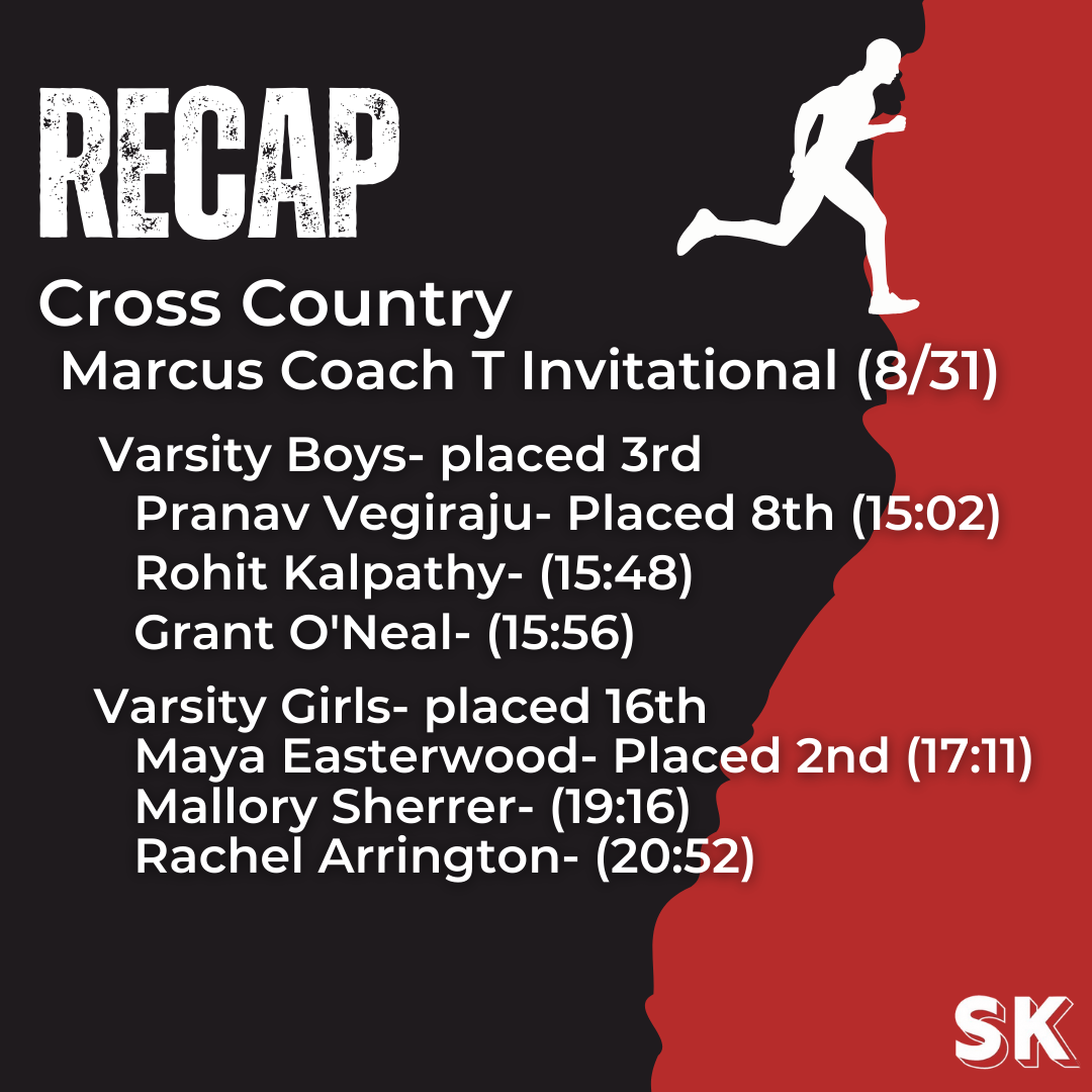 On Aug. 31, Coppell attended the annual Marcus Coach T Invitational Meet in Denton for Cross Country.