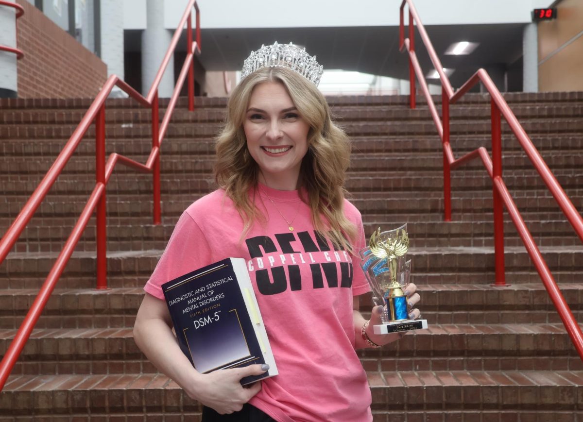 CHS9 English I teacher Megan Wells competes in pageants, operates a therapy business and coaches the Coppell High School cheer team outside of the classroom. This is Wells’ first year at CHS9.