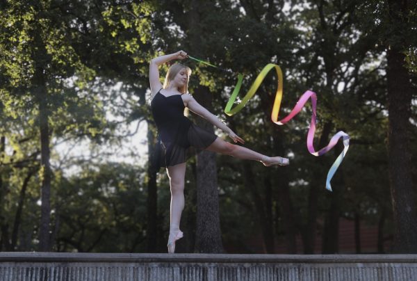 Coppell High School senior Viktoria Pomposhova has excelled in ballet and rhythmic gymnastics for more than a decade. Pomposhova aspires to continue dancing after high school. 