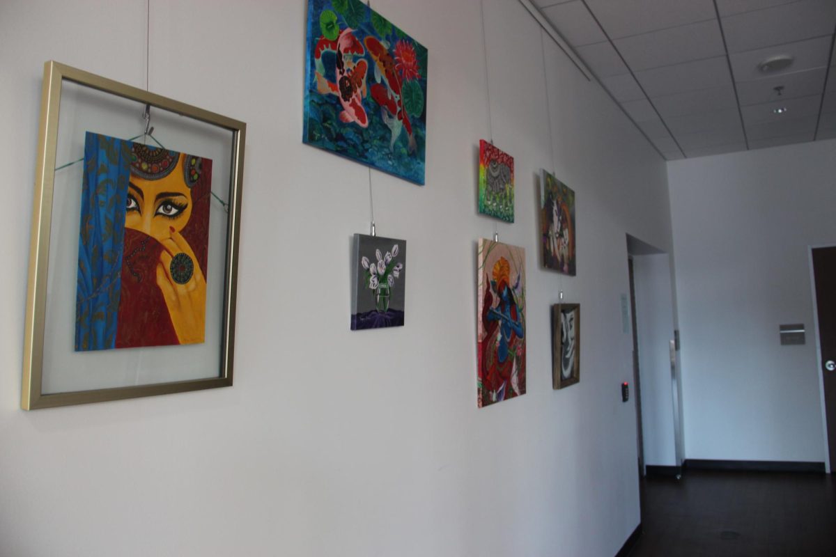 Artist Arpana Anand uses her emotions to create her art that represents different parts of her life. Anand displayed her art at the Cozby Library & Community Commons from Oct. 1-14. 