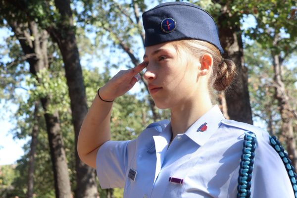 Coppell High School senior Brooklyn Branum attended the Airman Leadership School in September to train for the military. Branum hopes to join the Naval Academy after graduation to serve her nation.