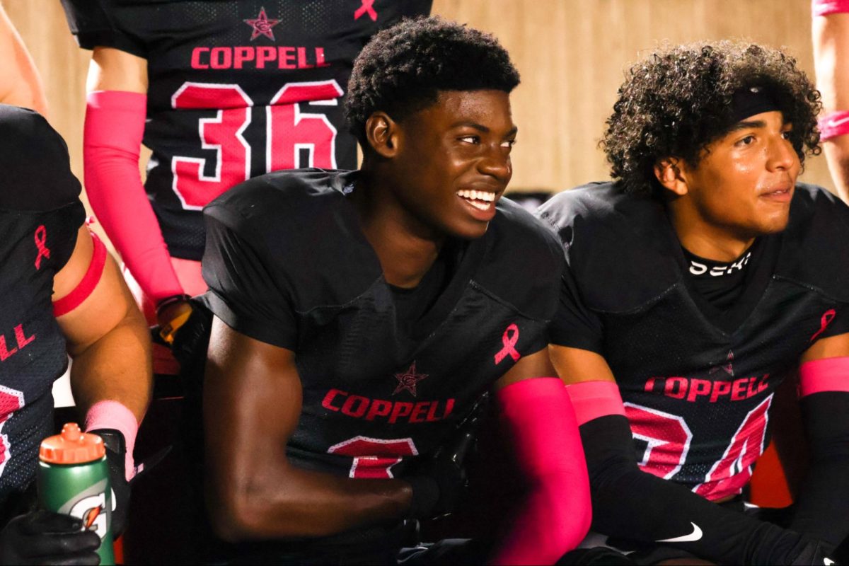 Coppell senior cornerback Seth Carethers watches as the Cowboys take the lead against Denton Braswell. Carethers has been playing football since he was 6 years old and has verbally committed to play at Wake Forest University. Photo by Caitlyn Concepcion