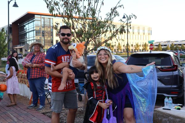 The Majeno family dresses up in Halloween costumes during Tunes and Treats. The Riverside Church of Christ hosted Tunes or Treats at The Sound on Oct. 26 for guests to dress up in Halloween costumes, listen to music and enjoy treats.